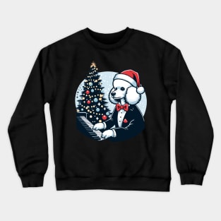 Poodle Playing Piano Christmas Crewneck Sweatshirt